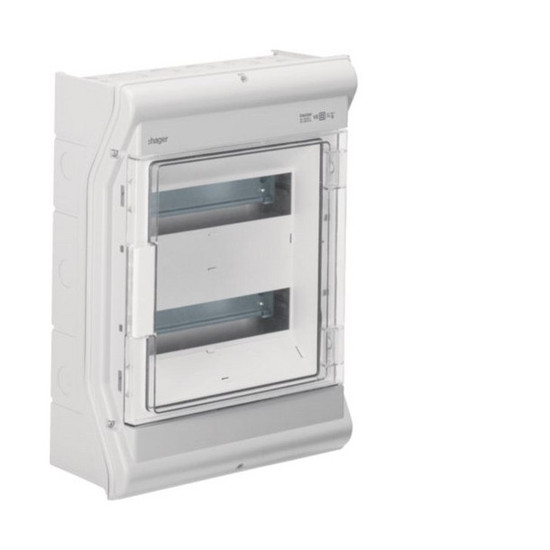 Hager VE212PN Kleinverteiler, vector, APV, IP65, 24PLE, UV-stabil, m. metr. Leitungseinführung