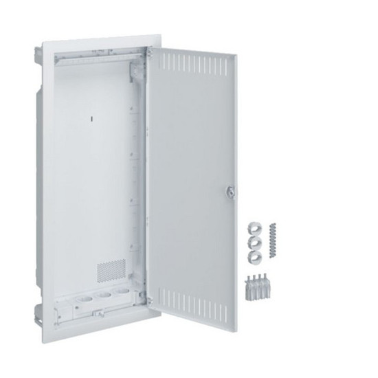 Hager VH48MMV Multimediaverteiler für Homeway, Hohlwand, 4-reihig, geschlitzte Stahlblechtür