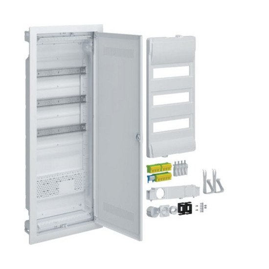 Hager VH603WWH Hybrid, volta, Hohlwand, 36PLE, 1 Montageplatten, mit Steckdose  Kunststofftür