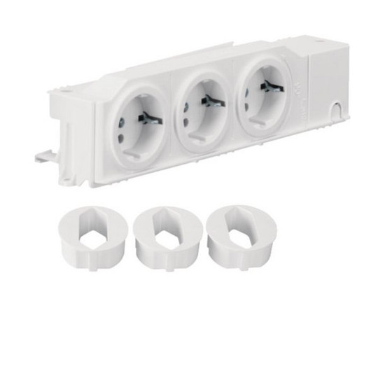 Hager VZ00AS Schuko-Steckdose, universal, 3fach drehbar, geschraubt, Hutschienenmontage