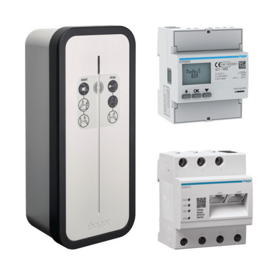 Hager XEV1K22T2SEMC witty solar Set mit Energiemanagement Controller flow und Netzzähler