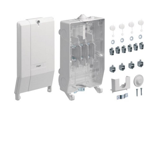 Hager ZAN334C Hausanschlusskasten, KH00, Baureihe K3, 1x3NH00, Polyesterdeckel