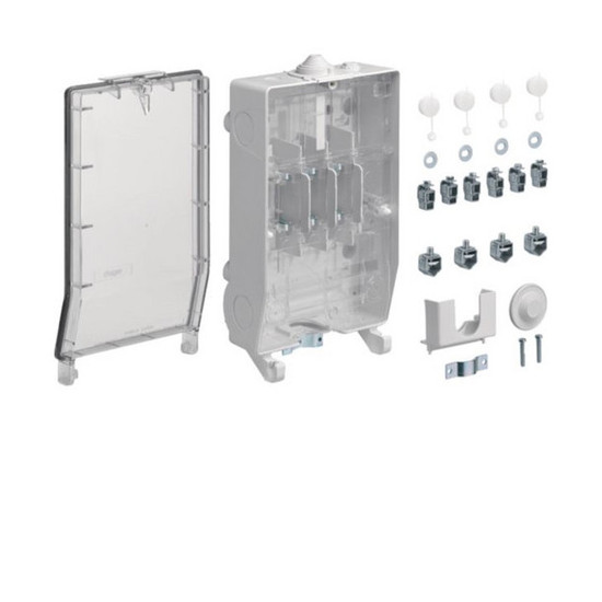 Hager ZAN334KL Hausanschlusskasten, KH00, Baureihe K3, 1x3NH00, Klarsichtdeckel