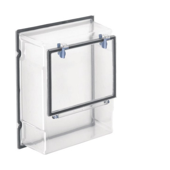 Hager ZAY300A Zählerfeldabdeckung, Zubehör, IP54, 300 mm, Klarsicht, mit Tür, für EHZ  TSG