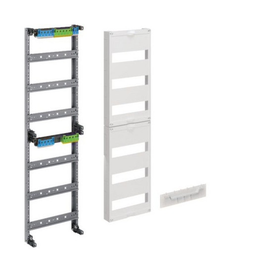 Hager ZU261S Verteilerfeld, univers Z, H:900mm, 6-reihig, 1-feldig, PE/N waag., Haube geteilt