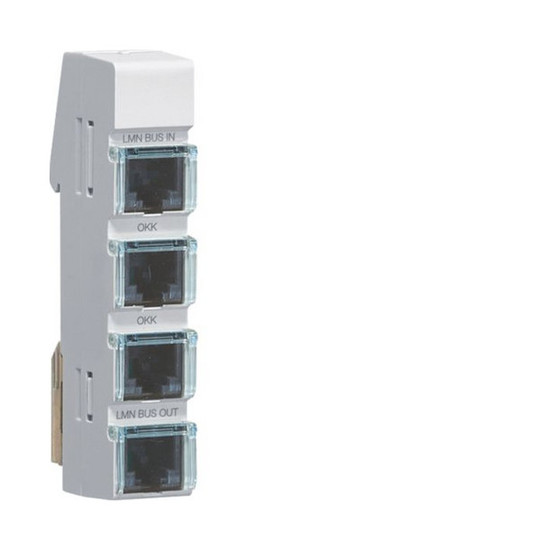 Hager ZZ12LMN04P LMN-Modul mit 4x RJ12-Buchsen, passiv ohne Spannungsversorgung, Breite 1 PLE