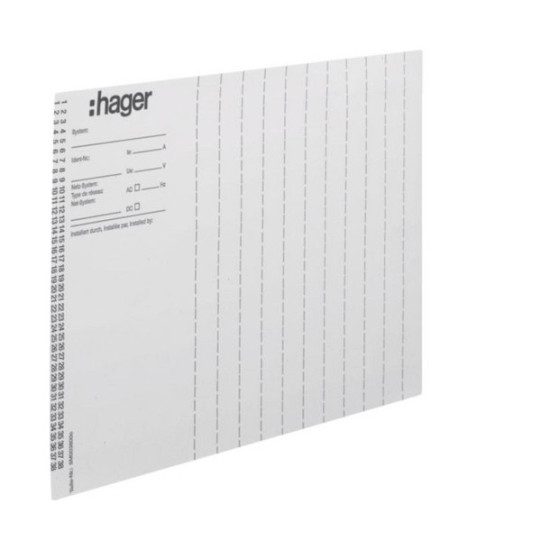 Hager ZZ90B Beschriftungsbögen, univers Z, Installationsnummer, DIN A4, 10 Stück