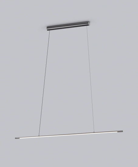 Helestra LEDA LED Pendelleuchte 12W dimmbar 90Ra warmweiss Titangrau eloxiert Aluminium satiniert 130cm