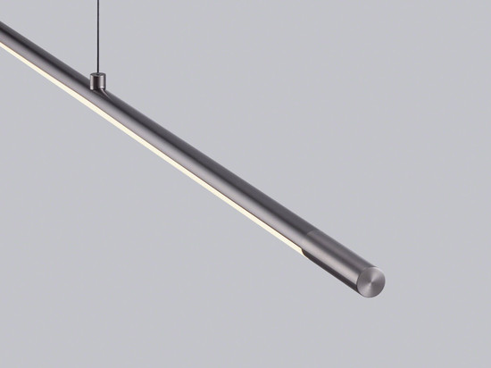 Helestra LEDA LED Pendelleuchte 14W dimmbar 90Ra warmweiss Titangrau eloxiert Aluminium satiniert 155cm
