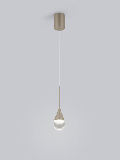 Helestra DEEP LED Pendelleuchte 9W dimmbar 90Ra warmweiss Coffee Aluminium Glas teilsatiniert Ø8cm
