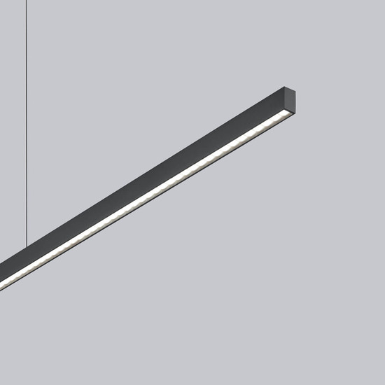 Helestra LOOPY-evo LED Pendelleuchte 42W dimmbar 90Ra warmweiss Mattschwarz Aluminium 169cm