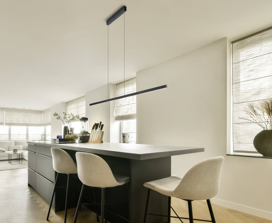 Helestra LOOPY-evo LED Pendelleuchte 42W dimmbar 90Ra warmweiss Coffee Aluminium 169cm