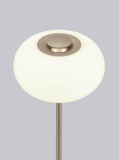 Helestra SAPO LED Stehleuchte 10W dimmbar 90Ra warmweiss Coffee Stahl Opalglas weiß 150cm