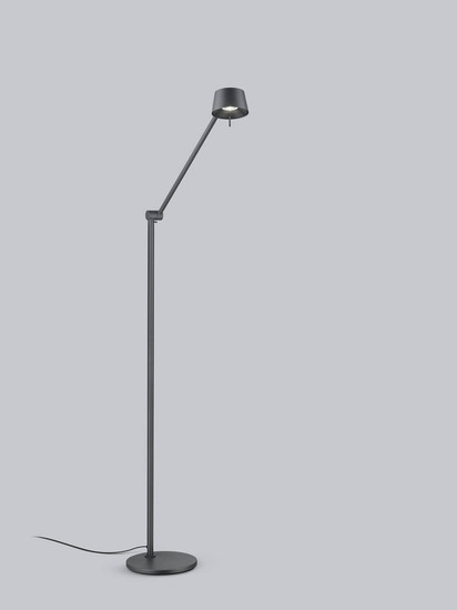 Helestra SEN LED Stehleuchte 7W dimmbar 90Ra warmweiss schwenkbar Mattschwarz Aluminium 166cm