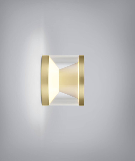 Helestra PORO LED Wandleuchte 7W dimmbar 90Ra warmweiss Mattgold Aluminium klar