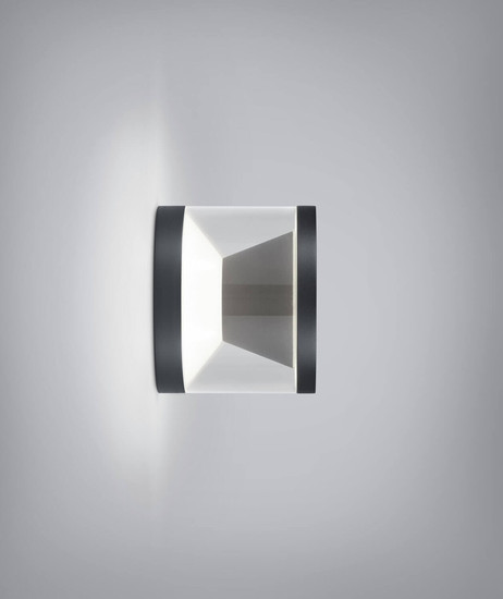Helestra PORO LED Wandleuchte 7W dimmbar 90Ra warmweiss Mattschwarz Aluminium klar