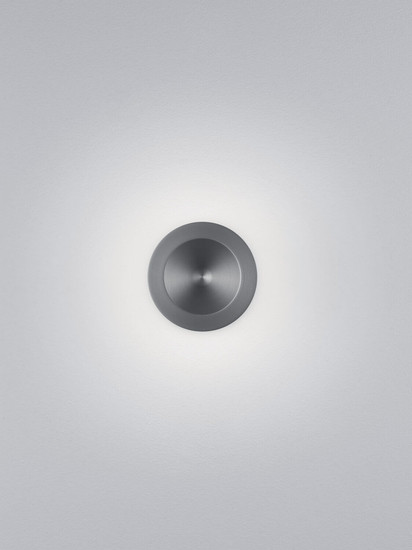 Helestra PORO LED Wandleuchte 7W dimmbar 90Ra warmweiss Titangrau eloxiert Aluminium klar