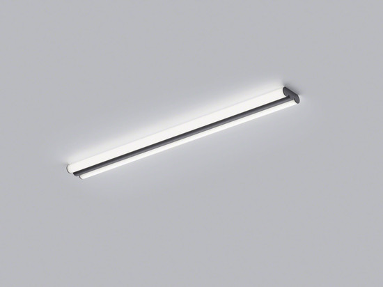 Helestra LOOM LED Wand- und Deckenleuchte 36W IP44 90Ra Steuerbare Lichtfarbe, warm-/neutralweiss Mattschwarz Stahl satiniert