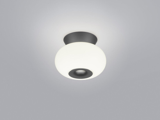 Helestra SAPO LED Deckenleuchte 12W dimmbar 90Ra warmweiss Mattschwarz Aluminium Opalglas weiß