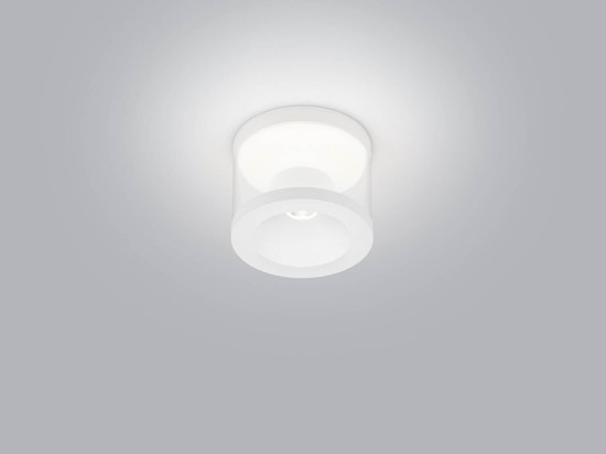Helestra PORO LED Deckenleuchte 10W dimmbar 90Ra warmweiss Mattweiß Aluminium klar