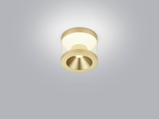 Helestra PORO LED Deckenleuchte 10W dimmbar 90Ra warmweiss Mattgold Aluminium klar