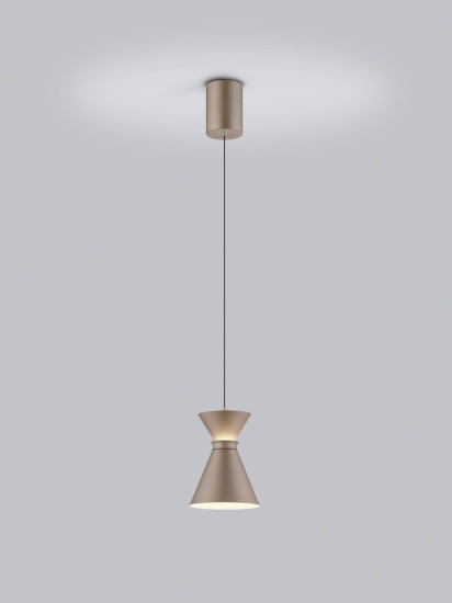 Helestra LUK LED Pendelleuchte 12W dimmbar 90Ra warmweiss Coffee Aluminium satiniert Ø15cm