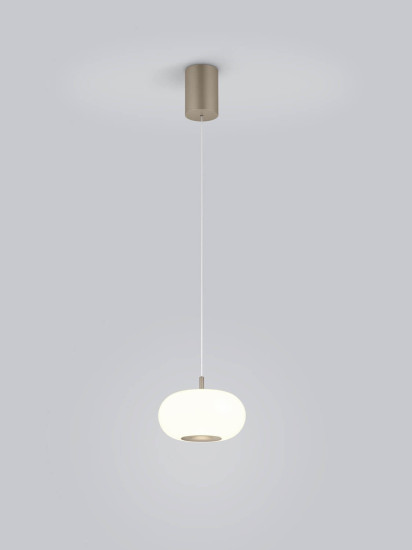 Helestra SAPO LED Pendelleuchte 12W dimmbar 90Ra warmweiss Coffee Aluminium Opalglas weiß Ø20cm