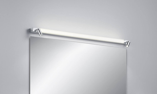 Helestra NERO LED Wandleuchte 17W IP44 90Ra Steuerbare Lichtfarbe, warm-/neutralweiss schwenkbar Chrom Aluminium satiniert