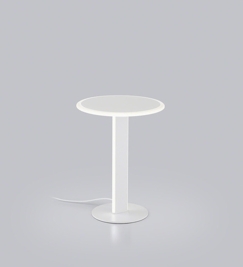 Helestra VAYA LED Tischleuchte 18W dimmbar 90Ra warmweiss Mattweiß Aluminium satiniert
