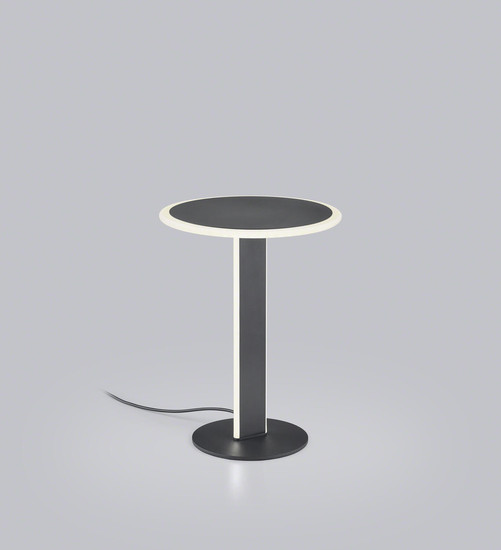 Helestra VAYA LED Tischleuchte 18W dimmbar 90Ra warmweiss Mattschwarz Aluminium satiniert