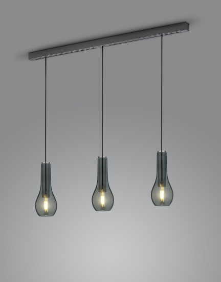 Helestra GARA E27 Pendelleuchte 3-fach max.60W/180W 90Ra Schwarzchrom 6-5066.64