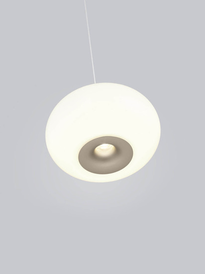 Helestra SAPO LED Pendelleuchte 36W dimmbar 90Ra warmweiss Coffee Aluminium Opalglas weiß Ø34cm