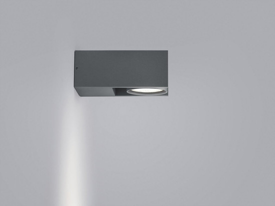 Helestra SILA LED Wandleuchte 8W dimmbar IP54 90Ra warmweiss schwenkbar Graphit Aluminium Glas klar
