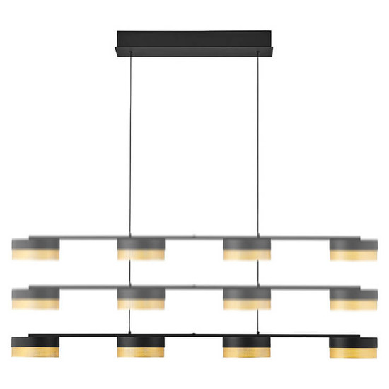 Hell LED Pendelleuchte Mesh dimmbar 44W warmweiss 90Ra Schwarz Gold 110x12cm 20619/4-06
