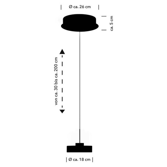 Hell LED Pendelleuchte Spencer dimmbar 6W warmweiss 90Ra B-Link Anthrazit matt Opalglas Ø26cm 20681/1-39