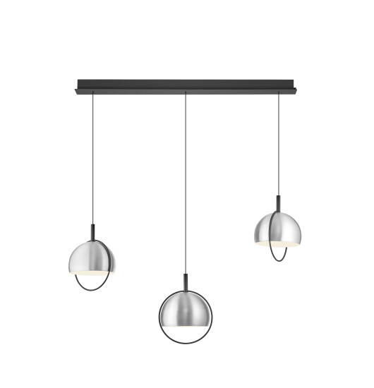Hell Hoop LED Pendelleuchte 3-fach Warmweiß Dimmbar 60-180cm 90Ra Alu 20695/3-37