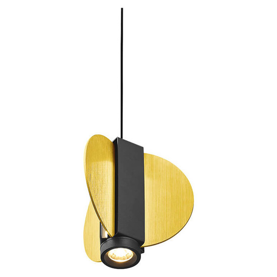 Hell LED Pendelleuchte Iris dimmbar 37,5W warmweiss 90Ra B-Link Schwarz Gold Ø33cm 20698/5-51