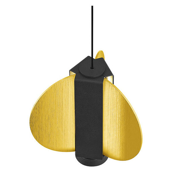 Hell LED Pendelleuchte Iris dimmbar 37,5W warmweiss 90Ra B-Link Schwarz Gold Ø33cm 20698/5-51
