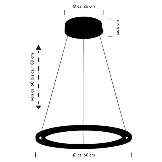 Hell LED Pendelleuchte Ringo dimmbar 42,5W CCT steuerbare Lichtfarbe 3-stufig extrawarm- bis neutralweiss 90Ra Bronze Ø60cm 20714/1-15