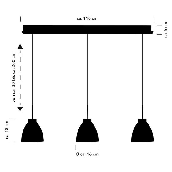 Hell LED Pendelleuchte Henry dimmbar 18W warmweiss 90Ra B-Link Anthrazit matt 110x16cm 20721/3-39