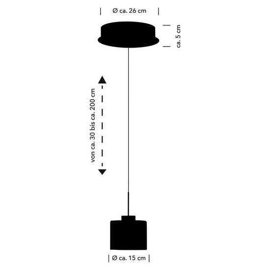 Hell LED Pendelleuchte Elli dimmbar 6W warmweiss 90Ra B-Link Bronze Opalglas Ø26cm 20723/1-15