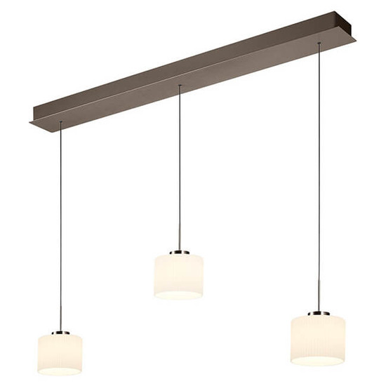 Hell LED Pendelleuchte Elli dimmbar 18W warmweiss 90Ra B-Link Bronze Opalglas 110x15cm 20724/3-15