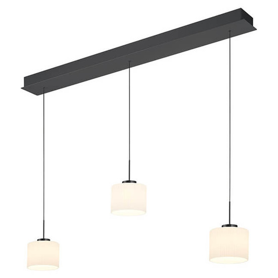 Hell LED Pendelleuchte Elli dimmbar 18W warmweiss 90Ra B-Link Anthrazit matt Opalglas 110x15cm 20724/3-39