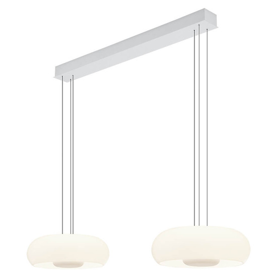 Hell LED Pendelleuchte Siena dimmbar 54W CCT steuerbare Lichtfarbe stufenlos extrawarm- bis tageslichtweiss 90Ra B-Link Weiß Opalglas 110x36cm 20755/2-07