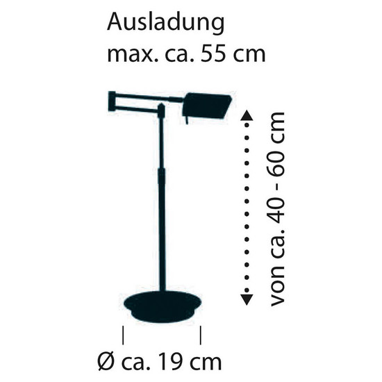 Hell LED Tischleuchte Graz dimmbar 12,8W warmweiss Messing matt 60cm 50290/1-01