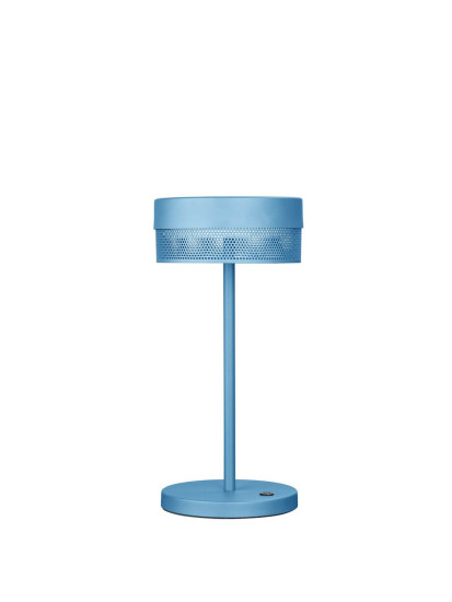 Hell Mesh LED Akkuleuchte 2-fach Warmweiss Dimmbar USB Pastellblau 50430/1-21