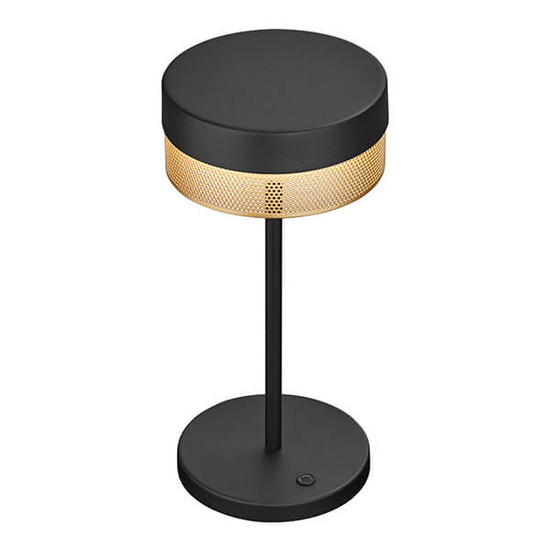 Hell LED Akku-Tischleuchte Mesh-B dimmbar 1,8W warmweiss 90Ra IP54 Schwarz Gold 30cm 50430/1-51