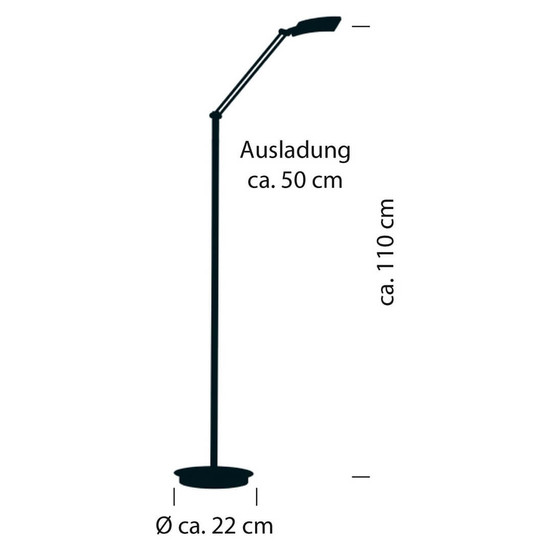 Hell LED Stehleuchte Evolo dimmbar 6W CCT steuerbare Lichtfarbe stufenlos warm- bis tageslichtweiss 90Ra Taupe 110cm 60538/1-12