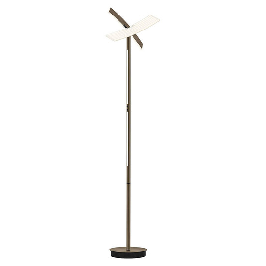 Hell LED Stehleuchte Twice dimmbar 56W CCT steuerbare Lichtfarbe stufenlos extrawarm- bis tageslichtweiss 90Ra Bronze 185cm 60568/1-15
