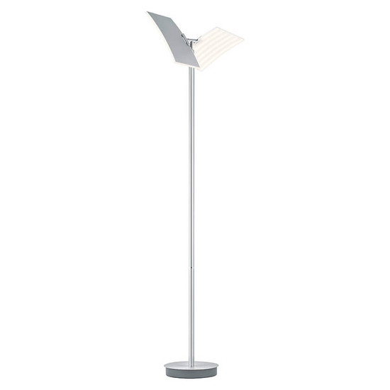 Hell LED Stehleuchte Twice dimmbar 56W CCT steuerbare Lichtfarbe stufenlos extrawarm- bis tageslichtweiss 90Ra Alu matt 185cm 60568/1-37